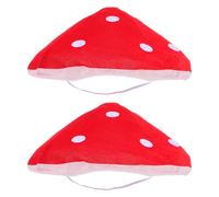 Toddmomy 2 Pz Cappello a Cappello Di Funghi Cosplay Divertente Cappello a Rosso Oggetti Di Scena Per Foto Di Natale Divertenti Cappelli Per Bambini Adulto Bambino Cappello Per Bambini