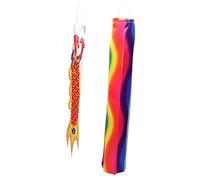Toddmomy 2 Set Bandiera del vento a forma di drago Windsock arredamento decorazione di grandi dimensioni per adornare il festival ornamento da giardino Panno in poliestere Arancia