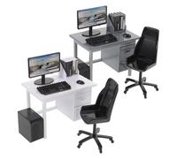 Toddmomy 2 set di computer in miniatura: accessori per mobili per case delle bambole - includono mini PC, sedia da ufficio, tavolo, libro, tastiera in scala 1:12, giocattolo per bambini per