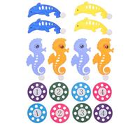 Toddmomy 2 Set di Giocattoli subacquei per Bambini - Cavalluccio Marino, Delfino, Giocattolo da Bagno, Dischi da Immersione numerati - Dischi per addestramento subacqueo per Feste in Piscina e Giochi