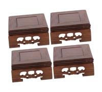 Toddmomy 2 Set Ornamenti di Teiere di Argilla Viola Vaso Bonsai Espositore per Palline Supporto per Il Display Decorativo Base Incensiere Decorativa Visualizza Riser di Legno 2 Pezzi * 2
