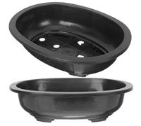 Toddmomy 2 vasi da esercizi per bonsai da 30 cm, ovali, con foro di drenaggio, grande vaso da fiori in plastica, contenitore per la crescita delle piante, per l'asilo, il giardino, il balcone