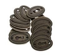 Toddmomy 20 pezzi Copripresa Buco Serratura Ellittico in Lega Zincata con Finitura Antica Piastra Decorativa Vintage per Comò Accessorio per Mobili Classici