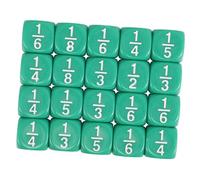 Toddmomy 20 pezzi Dadi Frazionari Multi-faccia con Angoli Arrotondati Acrilico per Apprendimento Interattivo Matematica Casa e Scuola Rafforzamento Calcoli