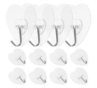 Toddmomy 20 pezzi Ganci Adesivi Forma di Cuore Trasparenti Ganci da Parete Resistenti Senza Chiodi per Appendere Asciugamani Cappotti Chiavi Adesivi Multifunzionali per Cucina e Bagno
