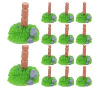Toddmomy 24 pezzi di accessori per mini fattorie: accessori per fattoria in miniatura per case delle bambole fai da te, mini recinzione di barriera, piccole pile di legno, oggetti di scena per la