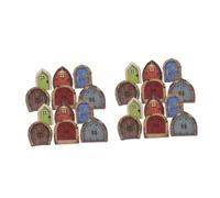 Toddmomy 24pezzi Miniature Wooden Door Adornments Fairy Tale Garden Decor for Indoor Outdoor Use Unique Tiny Door Ornaments for Home Photography Kids Toys
