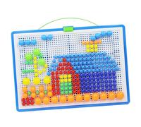 Toddmomy 296 Gioco Educativo Mushroom Nail Jigsaw Puzzle in Plastica Colorata per Sviluppo Manuale e Coordinazione Occhio Mano Età Prescolare Colore Casuale Colore Casuale