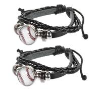 Toddmomy 2pezzi Bracciali Intrecciati Design Baseball Bracciali Moda Adatti Donne e Realizzati Eleganti Ed Eleganti