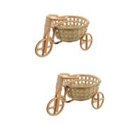 Toddmomy 2pezzi Cesto Decorativo Bamboo Intrecciato per Mini Triciclo per Decorazioni da Ed Esterno Matrimoni e Feste Artigianato Unico per Casa e Ufficio
