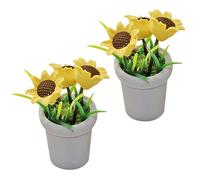 Toddmomy 2pezzi Miniature Potted Sunflower Bonsai Realistic Doll House Decor for Creative Layouts and Role-playing Games