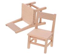 Toddmomy 2pezzi Miniature Wooden Chair Models for Dollhouse Decorative Furniture House Accessory Wear-resistant and Realistic Design for Home Decor and Landscaping Scenes