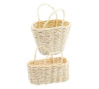 Toddmomy 2pezzi Miniature Woven Basket Decor Dollhouse Accessory for Home Decoration Vivid Mini Basket Model for Scenes and Ornament