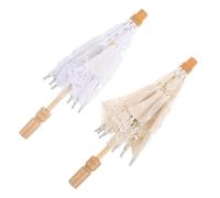Toddmomy 2pezzi Ombrello in Pizzo da Parasole per Decorazioni Nuziali Vintage Accessorio per Matrimonio Ricami Floreali Mini Ombrelli per Tea Party e Allestimenti Fotografici