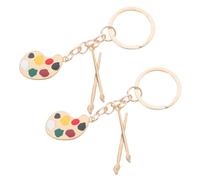 Toddmomy 2pezzi Portachiavi Di Lega Tavolozza Di Pittura Simulata Portachiavi Per Uomo e Donna Ciondolo Per Borsa Decorativo Accessorio Creativo Fatta Mano