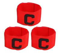 Toddmomy 3 Pezzi Fascia Capitano Calcio Elastico Regolabile in Materiale Confortevole Rosso Design Antiscivolo per Allenamenti e Partite Ufficiali dei Leader della Squadra