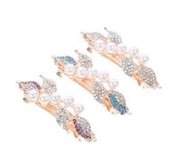 Toddmomy 3 Pezzi Pinze per Chioma con Pietre Decorative e Elementi Floreali, Accessori per Chioma in Lega di Zinco e Abs, Fermagli Eleganti per Mantenere la Piega, per Regali e Progetti
