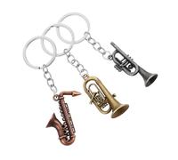 Toddmomy 3pezzi Keychain Saxophone Charm Retro Metal Music Key for Musicians Music Teachers Unique Keepsake for Parties and Students