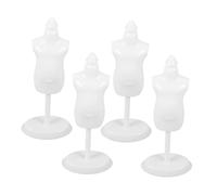Toddmomy 4 pezzi Mini Manichini Modellini per Bambole con Supporto Forma Abito in Plastica Resistente Espositore Portabiti per Vestitini Bambole Stand Leggero e Pratico per Sartoria e