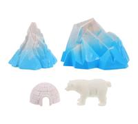 Toddmomy 4 pezzi Miniatura Igloo e Animali del Realistici per Modellini Casa Bambole Invernali con Orso Bianco Decorazione Paesaggio Micro Scenico