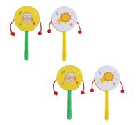 Toddmomy 4 pezzi Montessori in Legno con Design Animali Leone e Gufo Strumento Musicale per Ragazzo Ragazza Mano Rotante per Sviluppo Ritmo e Coordinazione