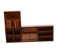Toddmomy 4 Pezzi Portaoggetti in Legno Delle in Miniatura, Mini Libreria in Legno, Espositore Per, Set Accessori Per Delle