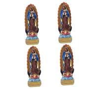 Toddmomy 4 Pezzi Statua della Nostra Signora del Messico Statua di Natale Decorazioni Natalizie Arredamento Ornamenti Natalizi Vergini Figurina Decorazioni della Chiesa Mini Statua Resina