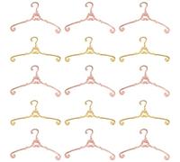 Toddmomy 40 pezzi Mini Grucce in Metallo Vintage per Vestiti Bambole Appendini Miniatura in Oro e Rosa Adatti per Armadio e Porta Vestiti Camera Decorativo Salvaspazio