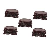 Toddmomy 5 Pezzi Piedistallo Legno Massiccio per Statue e Bonsai Base Rotonda per Teiera e Vasi e Design per Decorazioni Domestiche