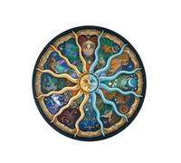 Toddmomy 500 Puzzle Rotondo di per Adulti Educativi Segni Zodiacali Colorati Taglio Preciso e Resistente Gioco di Decompressione e Intrattenimento