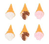 Toddmomy 6 Miniature Gelati Resina Decorazioni per Casa Miniatura Coni Gelato Kawaii Modelli Resistenti e Dettagliati per e Scenari DIY
