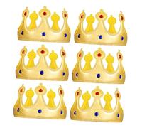 Toddmomy 6 Pezzi Corona Reale per Feste di Compleanno e Ragazzo Ragazza Cappelli Morbidi Riutilizzabili per Principi e Principesse Accessori Festa Tema Medievale Decorazioni Cappelli