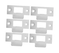 Toddmomy 6 pezzi Pz Piastre di Attacco Serratura Porta in Acciaio Inox Regolabili Contropiastra Riscontro Serratura per Porte Interne Ferramenta Sicurezza Rinforzata per Telai Vari