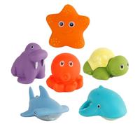 Toddmomy 6Pezzi Bagno per Animali Cartoon Giocattoli Acquatici Striduli e Cambiamento per Giochi Piscina