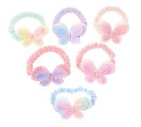 Toddmomy 6pezzi Elastici Per Capelli in Stoffa Forma Di Farfalla Per Ragazzo Ragazza Ragazza Fasce Elastiche Per Capelli Scintillanti Per Ragazzo Piccoli Accessori Per Feste e Uso Quotidian