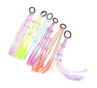 Toddmomy 6pezzi Extension Per Colorati Per Bambina Parrucca Treccia Sintetica Con Elastici Per Codini Accessori Moda Per Feste e Giochi