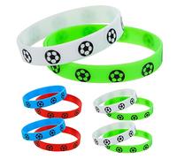 Toddmomy 8 Braccialetti Silicone per Calcio Accessori Elastici per Fan Regali per Compleanni e Morbidi e Comodi Indossare Varietà Colori per Sportivi