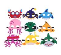 Toddmomy 9 maschere di animali marini per bambini: maschere in feltro per bambini - accessori per cosplay per feste di Halloween, giochi di ruolo e avventure