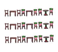 Toddmomy 9 Mobili Miniatura Tavolo e Sedie Accessori Decorativi per Casa Miniatura Combinazioni Artigianali Resistenti e Realistiche