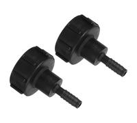 Toddmomy Adattatore per Serbatoio Acqua IBC 60mm a 12mm in Pp Nero, 2 Pezzi, Connettore Diritto per Tubo da Giardino, Uso Industriale e Commerciale