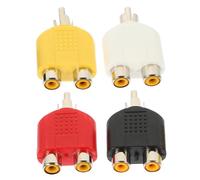 Toddmomy Adattatore Splitter Audio Video y 1 Maschio 2 Femmine 4 Pezzi Per Av Tv, Connettore Divisore Compatibile Dispositivi Multimediali, Set Lega Di Zinco e Abs, Per Impianti Audio e Home Cinema