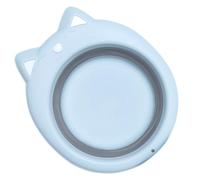 Toddmomy Bacinella Pieghevole Forma di Gatto per Lavabo Portatile in Materiale PP Resistente Vaschetta da Viaggio Salvaspazio per Bagnetto e Campeggio Design Cartone Animato Blu