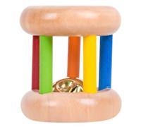 Toddmomy Bambino Rotolo di Legno Arcobaleno Sonagli Campane Cilindro Rolling Tamburo Maniglia Mano Strisciare Montessori Per Bambini Neonati Bambini