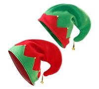Toddmomy Cappelli da Elfo Festivi in Flanella Campanelli Copricapi a Campana Rossi e Verdi per Accessori Natalizi Decorativi e Oggetti di Scena per Foto di Festa 2 Pezzi