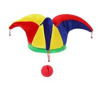 Toddmomy Cappello Clown Costume Giullare da Corte con Campanelli Cappello Divertente per Cosplay e Carnevale Accessorio per Feste e Sfilate Tessuto Morbido e Traspirante Unico