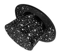 Toddmomy Cappello da Mago Pieghevole con Molla Cappello Conjuratore per Adulti Accessorio Costume Halloween e Spettacoli di Incantesimi Design Stellato Creativo Facile da Trasportare