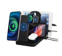 Toddmomy Caricatore Wireless Stand Ultra Veloce per Smartphone Tablet Smartwatch ed Earphones Base Stabile e Compatta per Desktop Organizzato