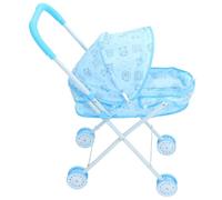 Toddmomy carrello giocattolo roba da bambola gioca gioco del passeggino di passeggino per bambole mini passeggino da casa piccolo passeggino Panno Oxford Sky-blue