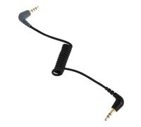 Toddmomy Cavo Adattatore Audio Trs a Trrs Nero 3,5 Mm per Microfono Design ad Alta Fedeltà e Filo a Molla in Pu per Miglior Resistenza alla Trazione per Registrazioni Video