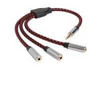Toddmomy Cavo Splitter Audio per Cuffie Rosso Compatibilità e Materiale Tpe per Dispositivi Portatili e Cuffie, Sdoppiatore Jack 3.5mm per Uso Quotidiano